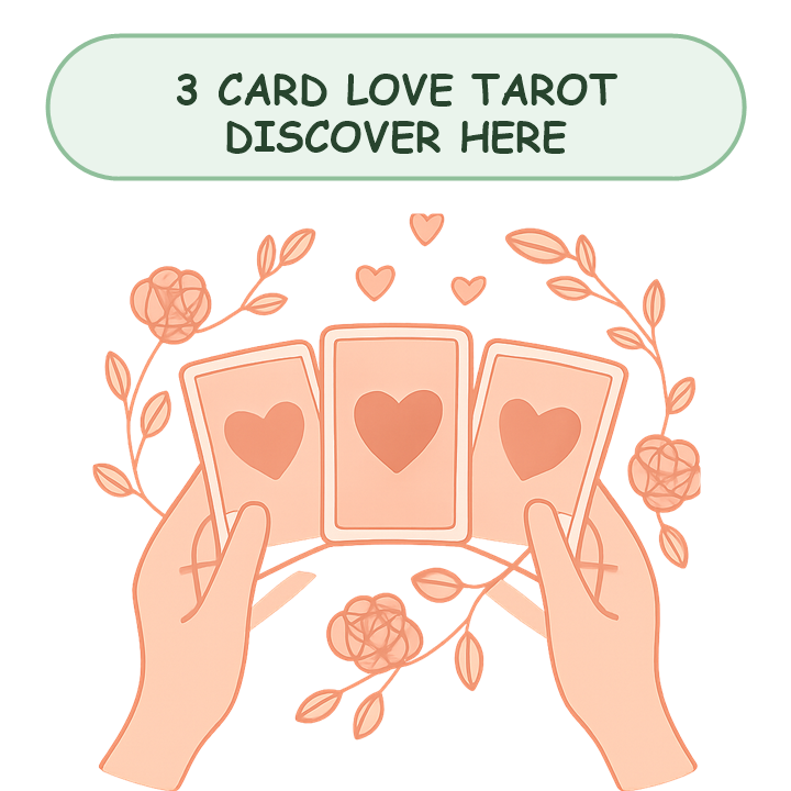 Three tarot cards in a love reading